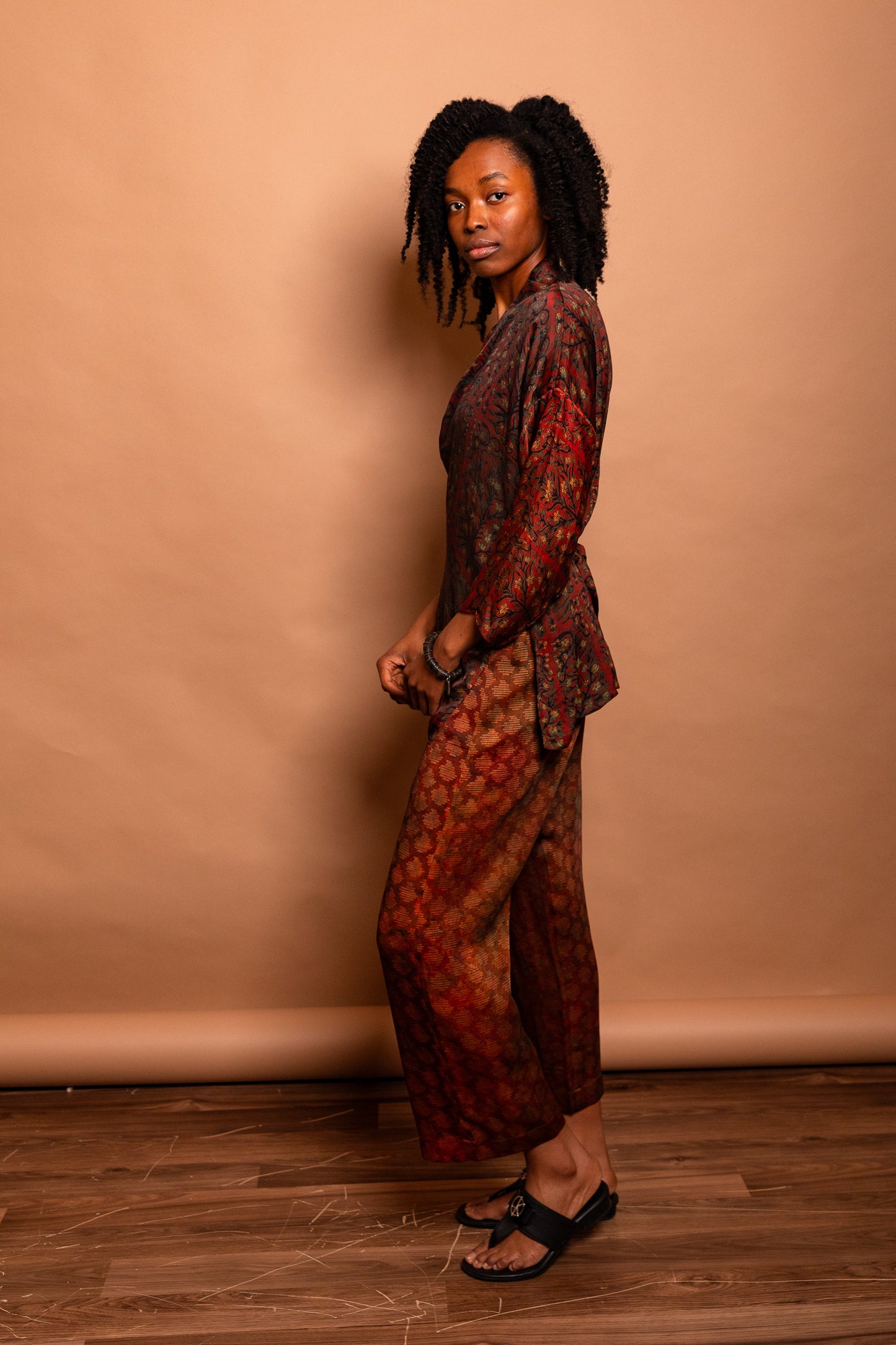 Ajrakh Block-Print Modal & Silk Simply Pant