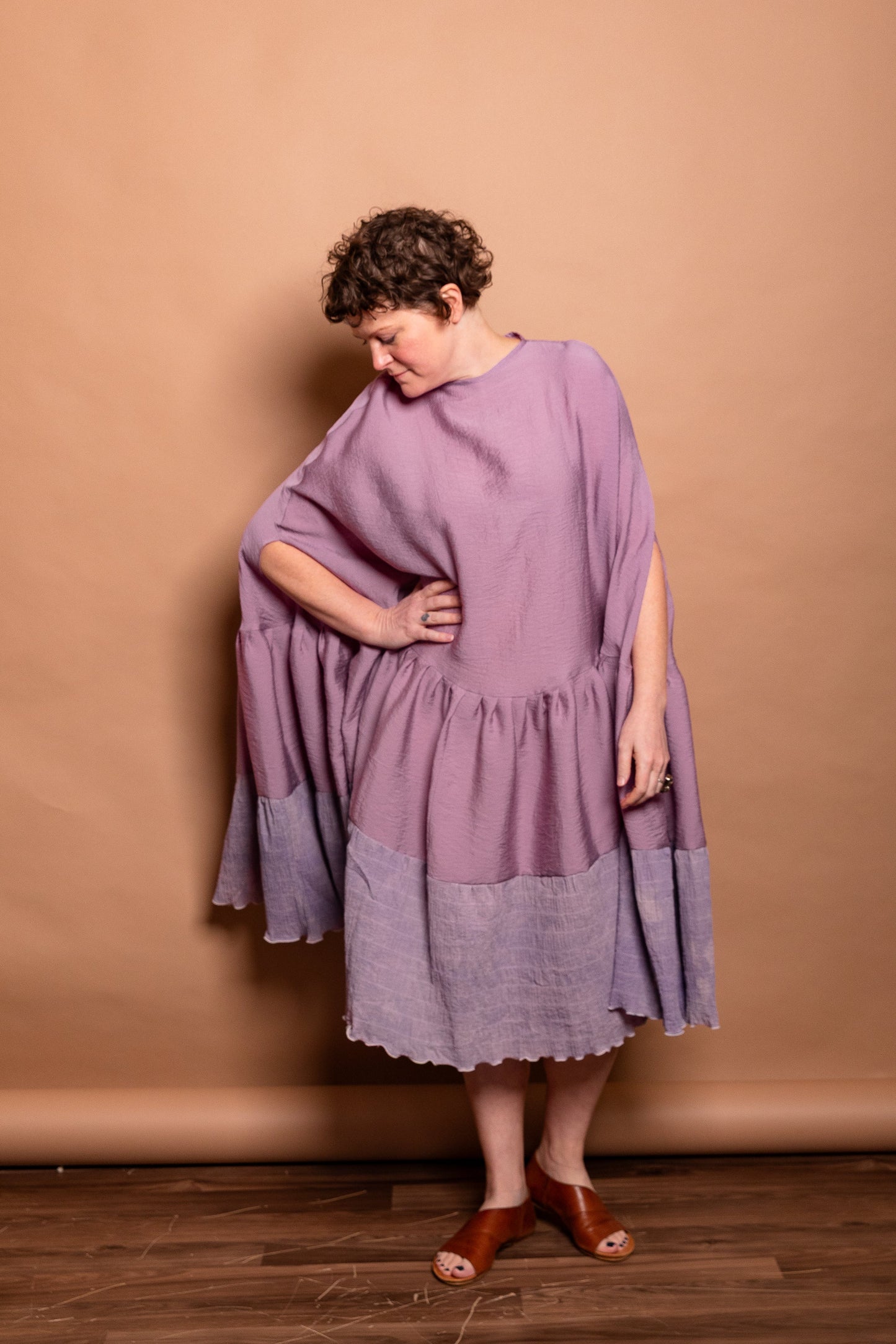 Hand-Painted Sweep Midi Dress