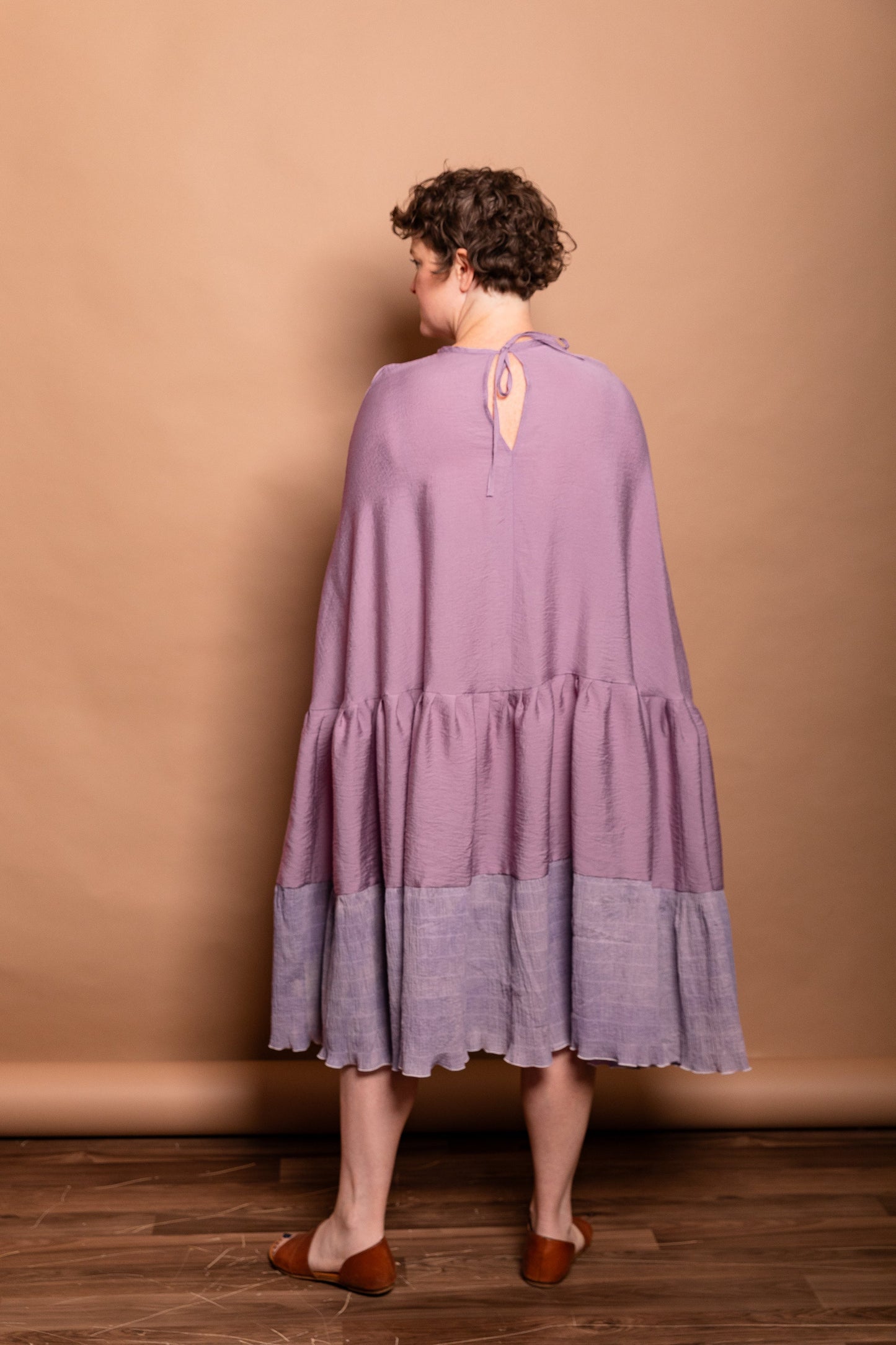 Hand-Painted Sweep Midi Dress