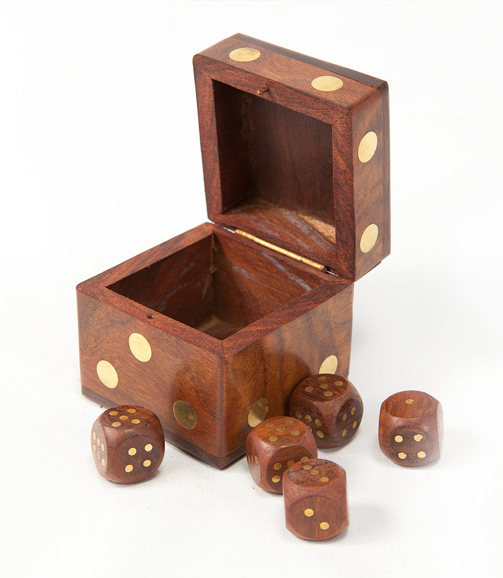 5 Dice Box Set -  Handcrafted Wood - Osadia Concept Store