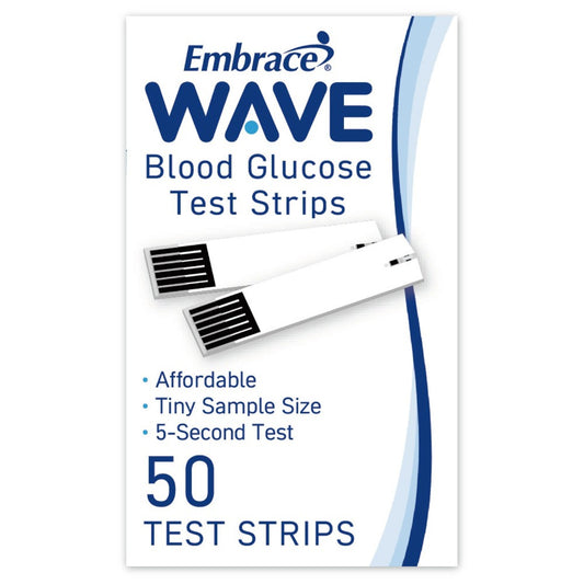 Embrace WAVE Blood Glucose Test Strips, Box Of 50