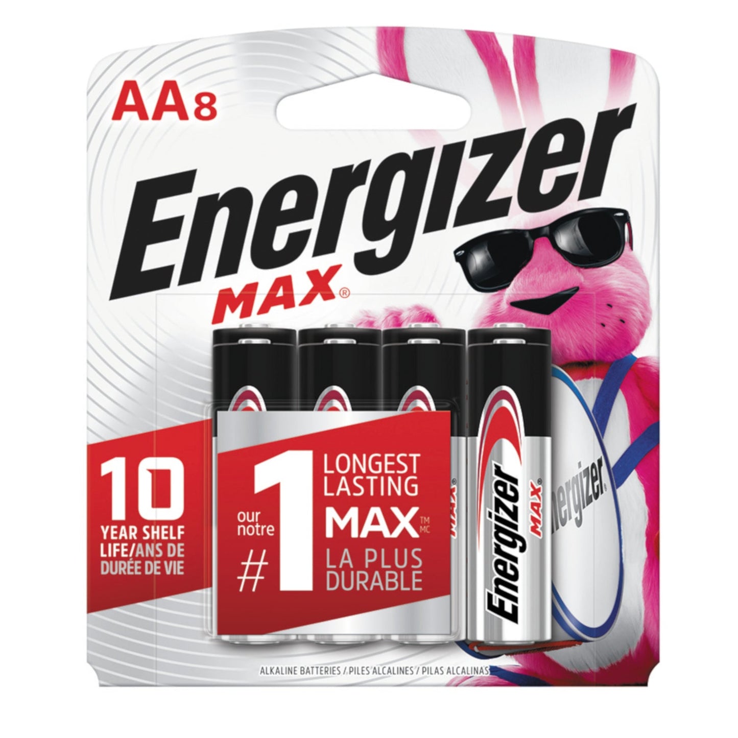 Energizer Max Alkaline Batteries, AA - 8 Ea/pack
