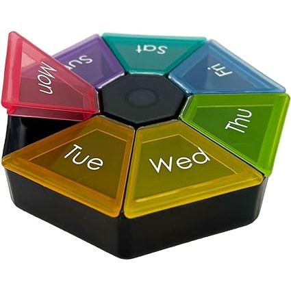 Ezy Dose Weekly 7 Sided Pill Planner, Assorted