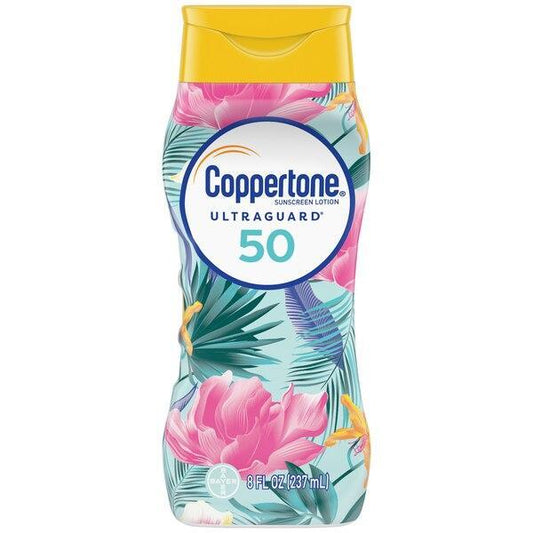 Coppertone Ultra Guard Sunscreen Lotion Broad Spectrum SPF 50, 8 Fluid Ounces