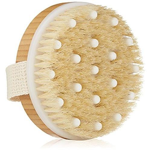 Touch Me Dry / Wet Body Brush By - Natural Boar's Bristle - Remove Dead Skin And Toxins, Cellulite Treatment, Exfoliates, Stimulates Blood Circulation, Massage 2-in-1