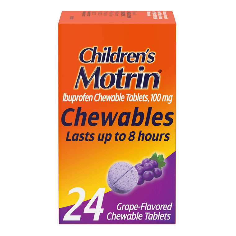 Children's Motrin Ibuprofen Chewable 100 Mg Tablets, Grape Flavor