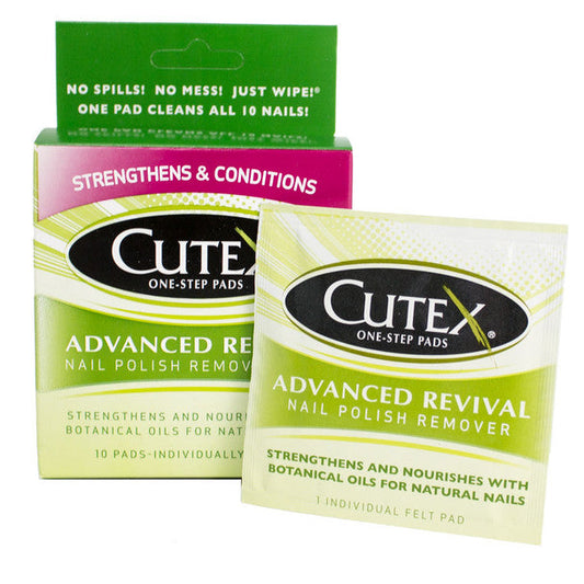 Cutex One-Step Pads Nail Polish Remover Pads, Advanced Revival