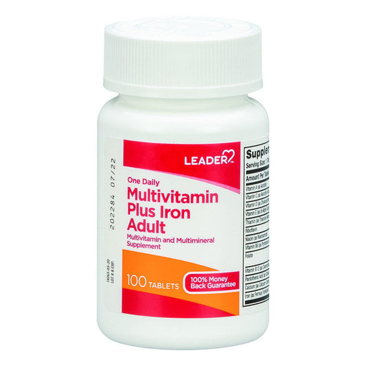 Leader Multivitamin Plus Iron, One Daily, Adult, Tablets