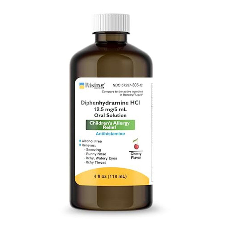 Diphenhydramine Hcl 12.5 Mg, Kids Allergy Syrup, 4 Oz