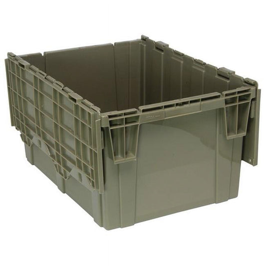 Quantum Storage Systems Gray Attached Lid Container, Plastic