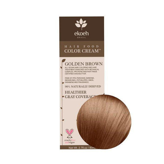 Ekoeh Brasil Hair Color Cream Golden Brown 2.7 Fl Oz (80ml) Liquid