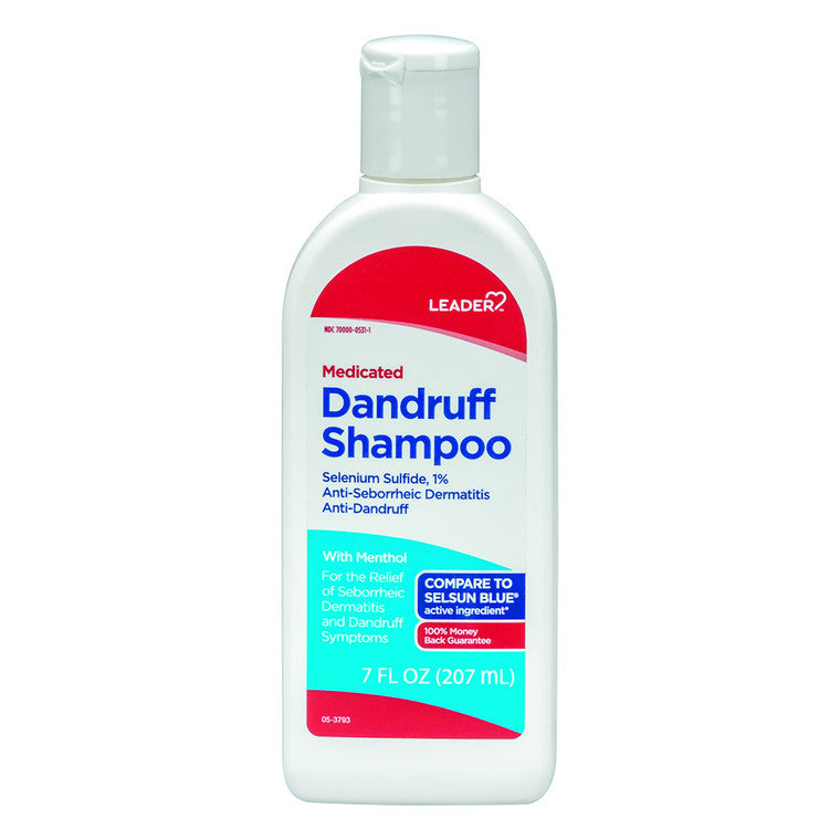 Leader Health Care Medicated Dandruff Shampoo With Menthol, 7 Oz