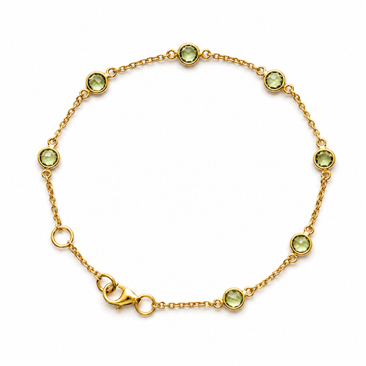 August Birthstone Bracelet — Peridot