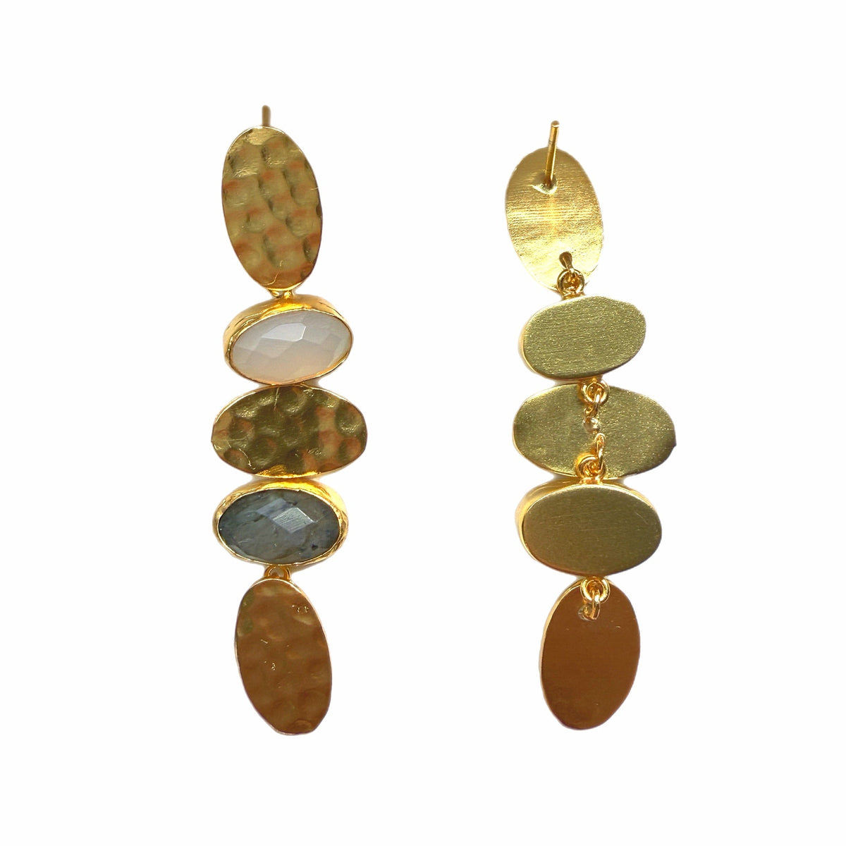 Asuman Labradorite Snow Quartz Earrings