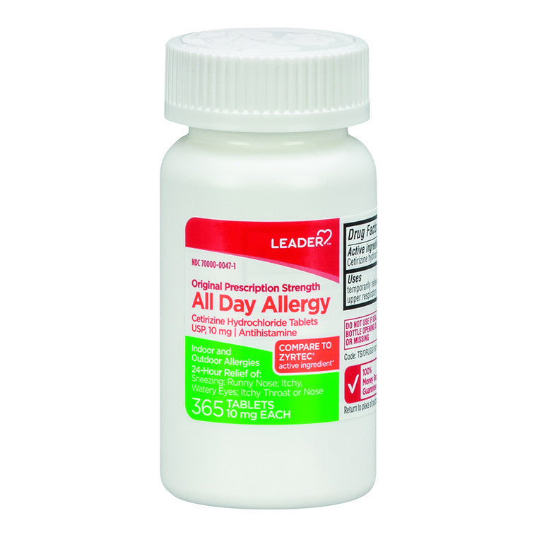 Leader Health Care All Day Allergy, 10 Mg Original Prescription Strength, Tablets