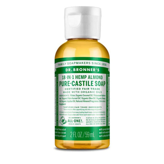 Dr. Bronner's Organic 18-in-1 Hemp Pure Castile Liquid Soap Almond 2 Fl. Oz