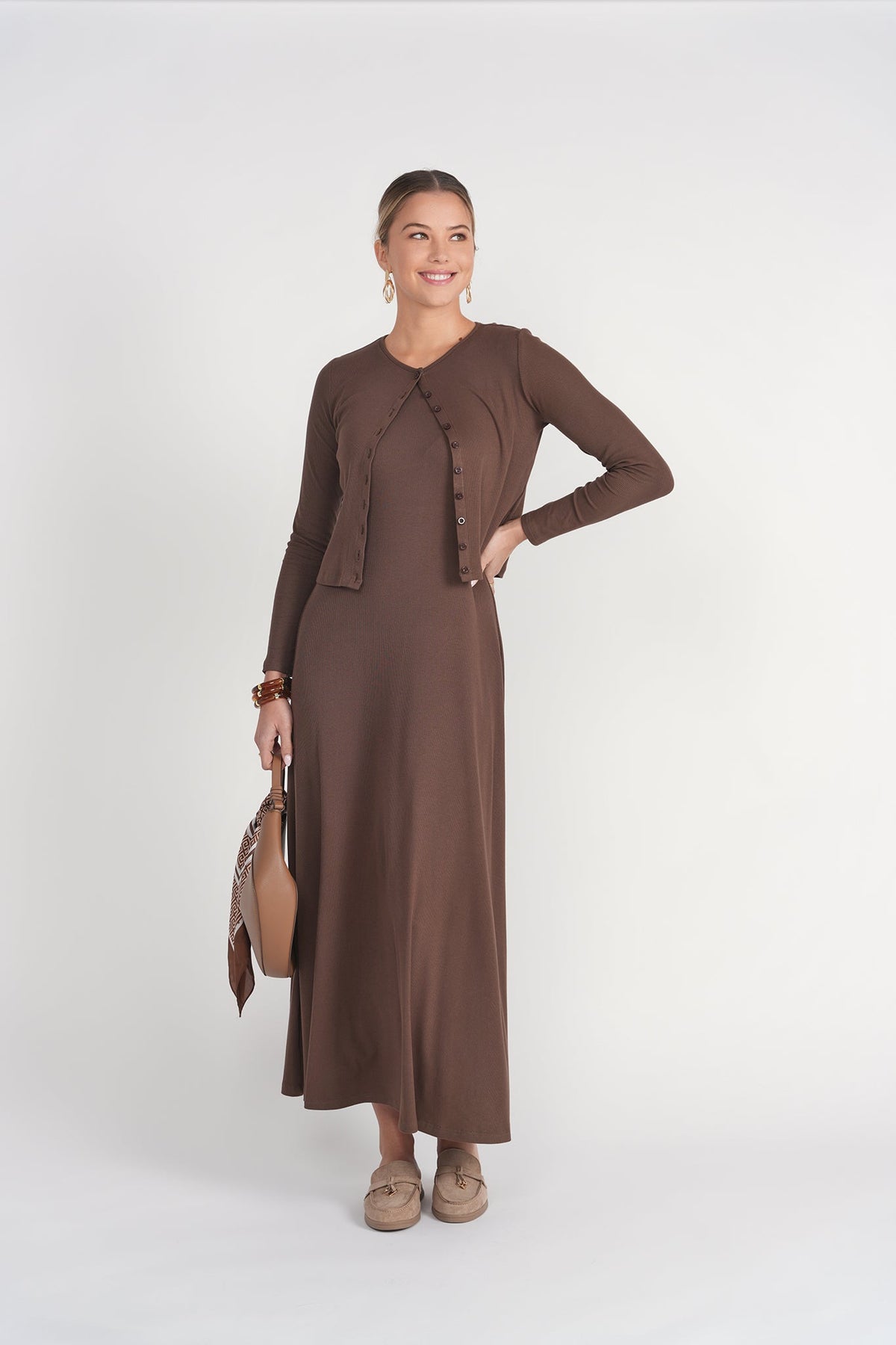 Cardigan Tee- Chocolate