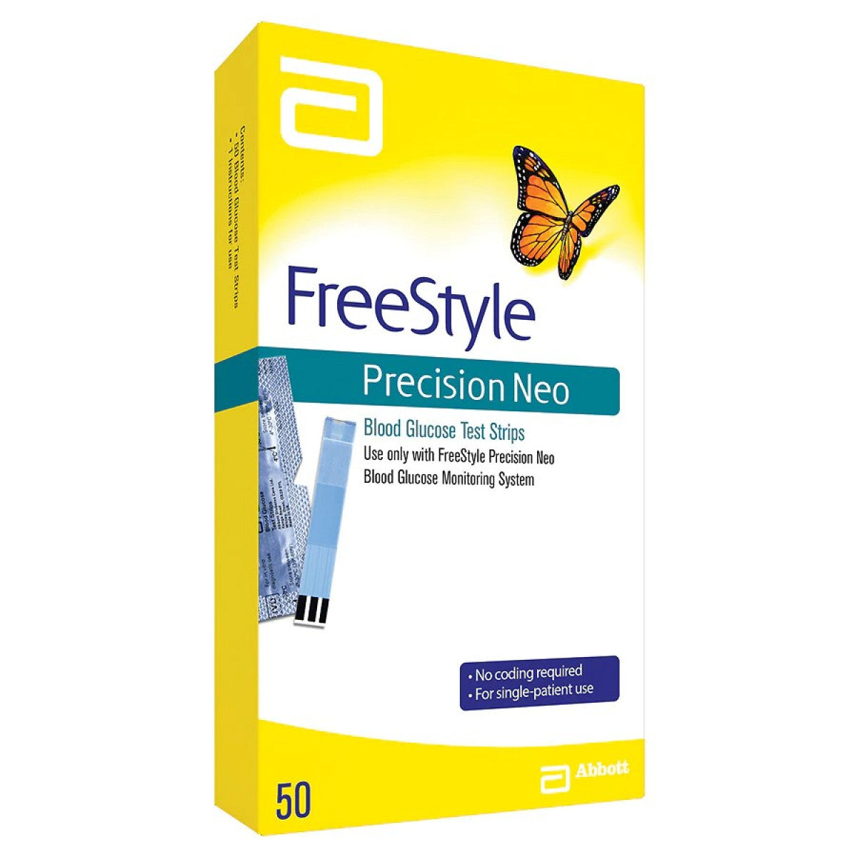Freestyle Precision Neo Blood Glucose Test Strips, 50 Strips