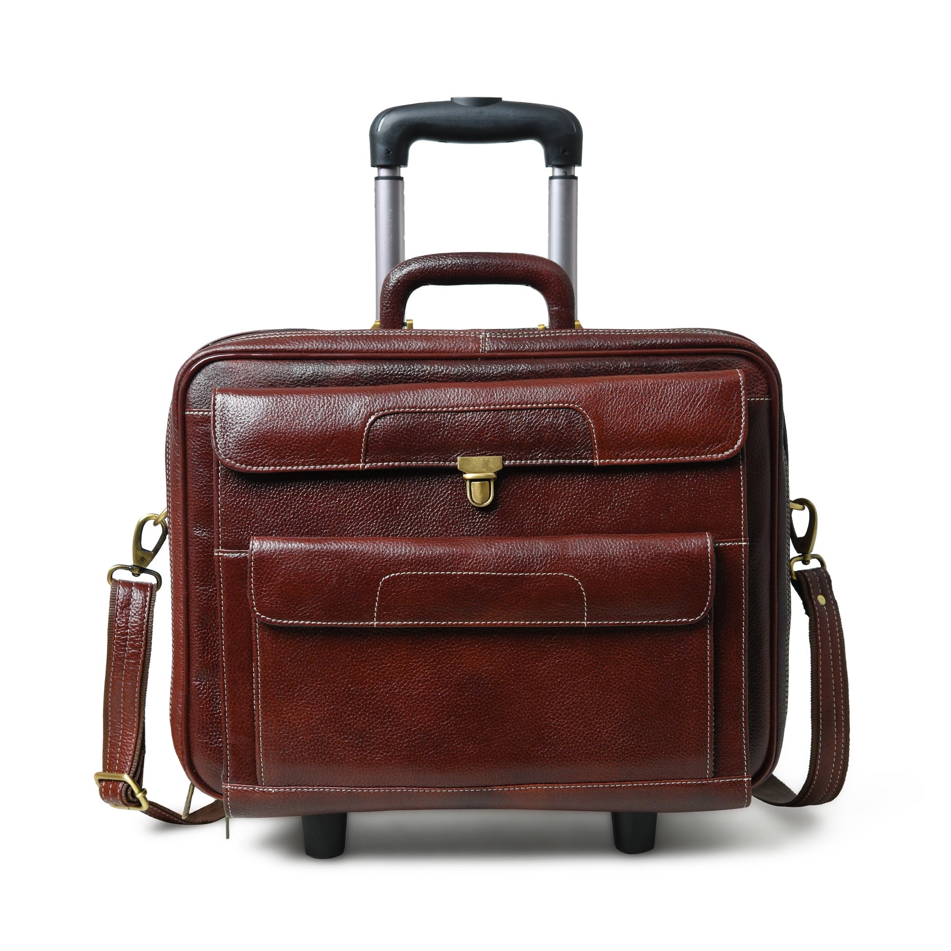 Wanderer Leather Trolly Suitcase Bag - Osadia Concept Store