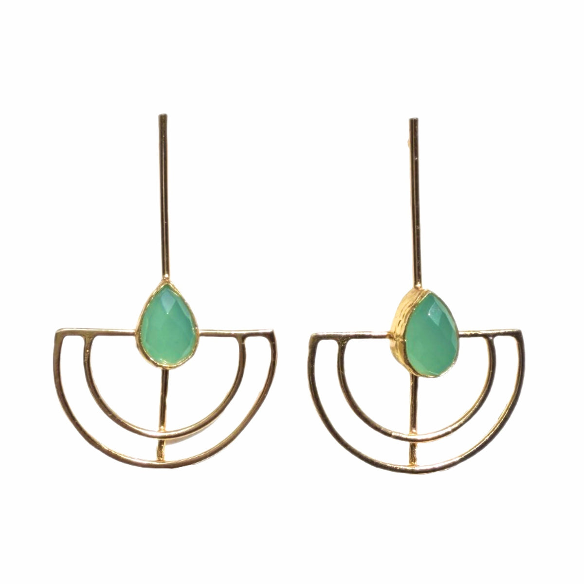 Karpuz Aqua Chalcedony Earrings