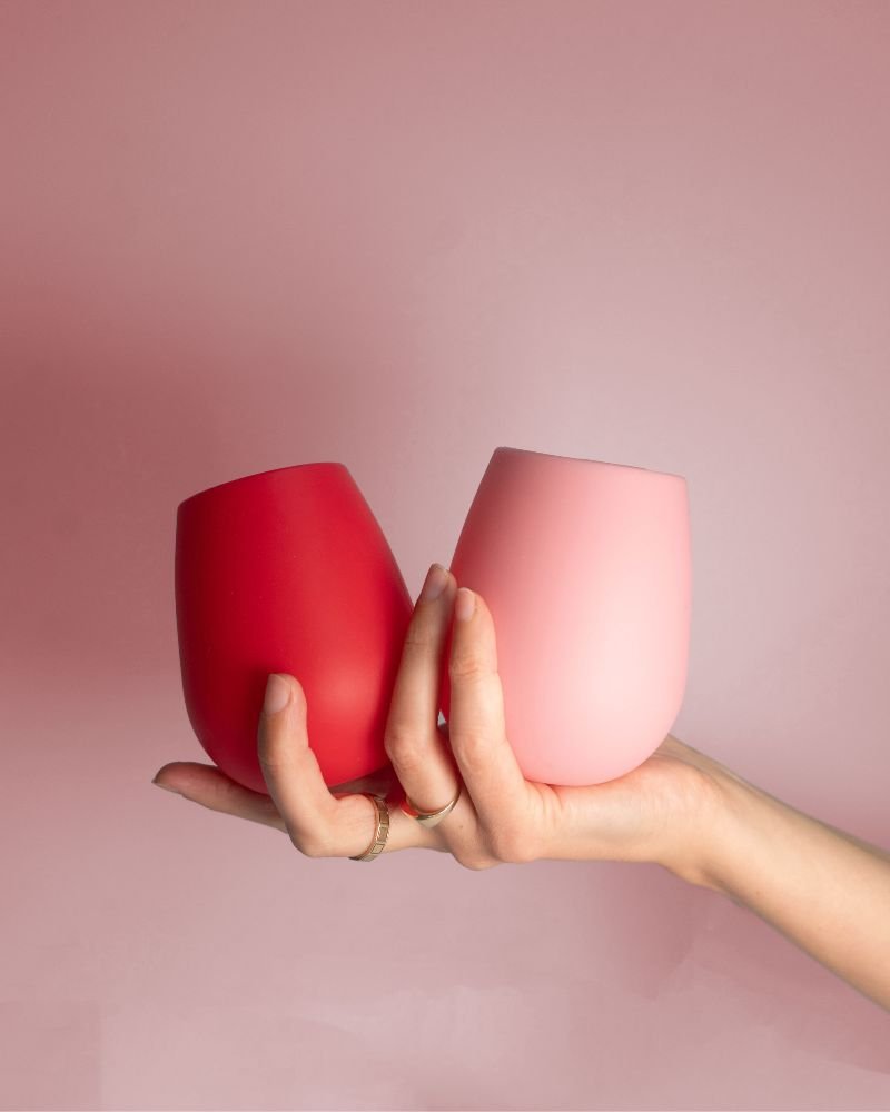 cherry + blush | fegg | silicone unbreakable glasses