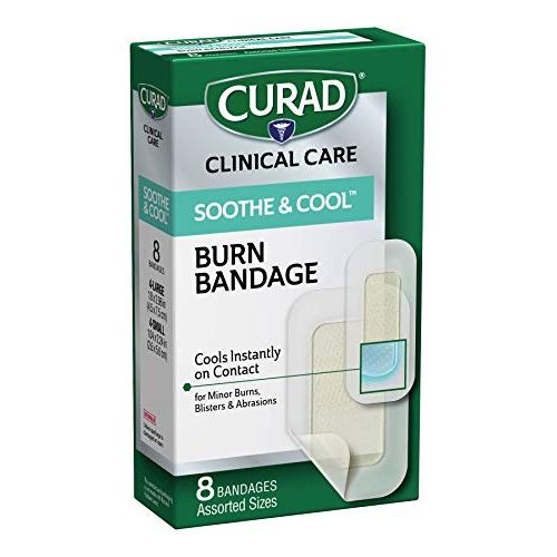 Curad Soothe & Cool Bandages, Burn, Assorted Sizes
