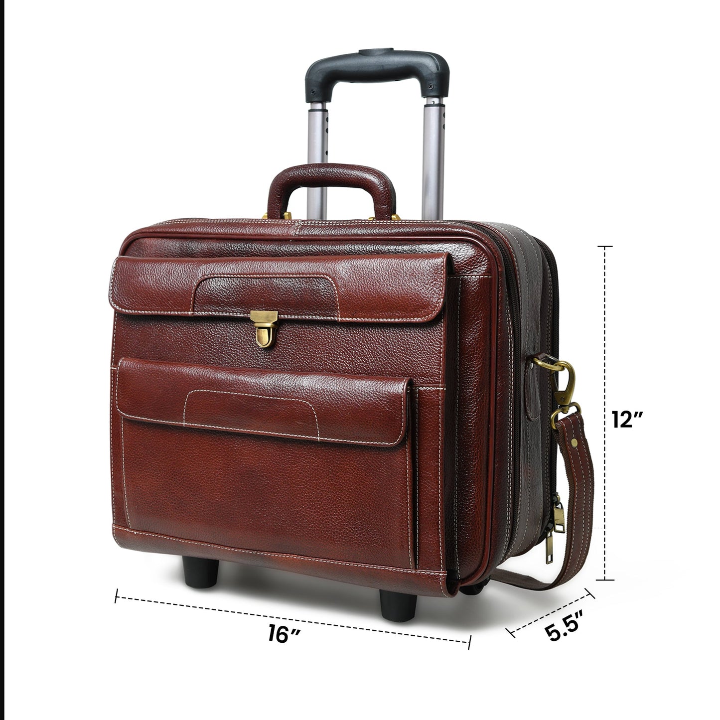 Wanderer Leather Trolly Suitcase Bag - Osadia Concept Store