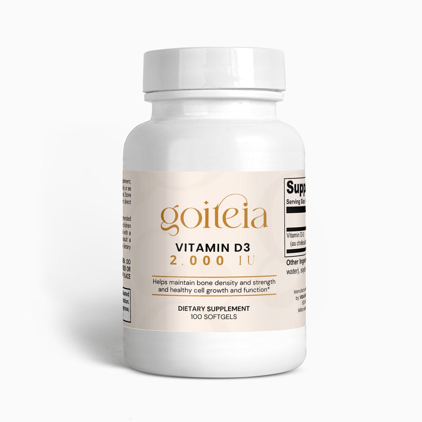 Goiteia Vitamin D3 2,000 IU 100 softgels - Osadia Concept Store