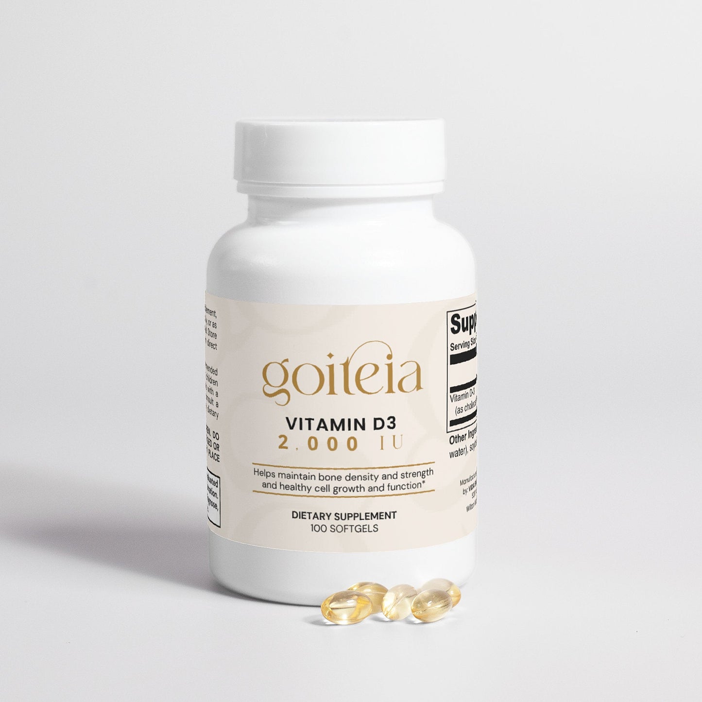 Goiteia Vitamin D3 2,000 IU 100 softgels - Osadia Concept Store