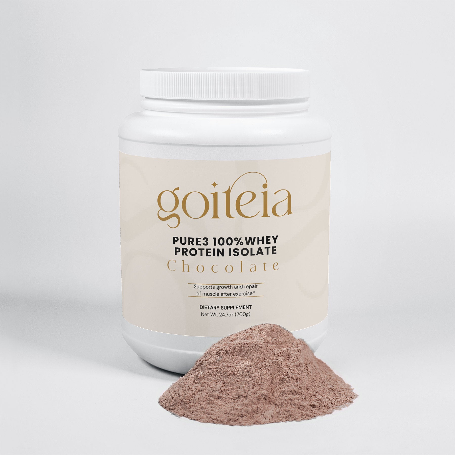 Goiteia Pure3 100% Whey Protein Isolate (Chocolate) 24.7oz (700g) - Osadia Concept Store