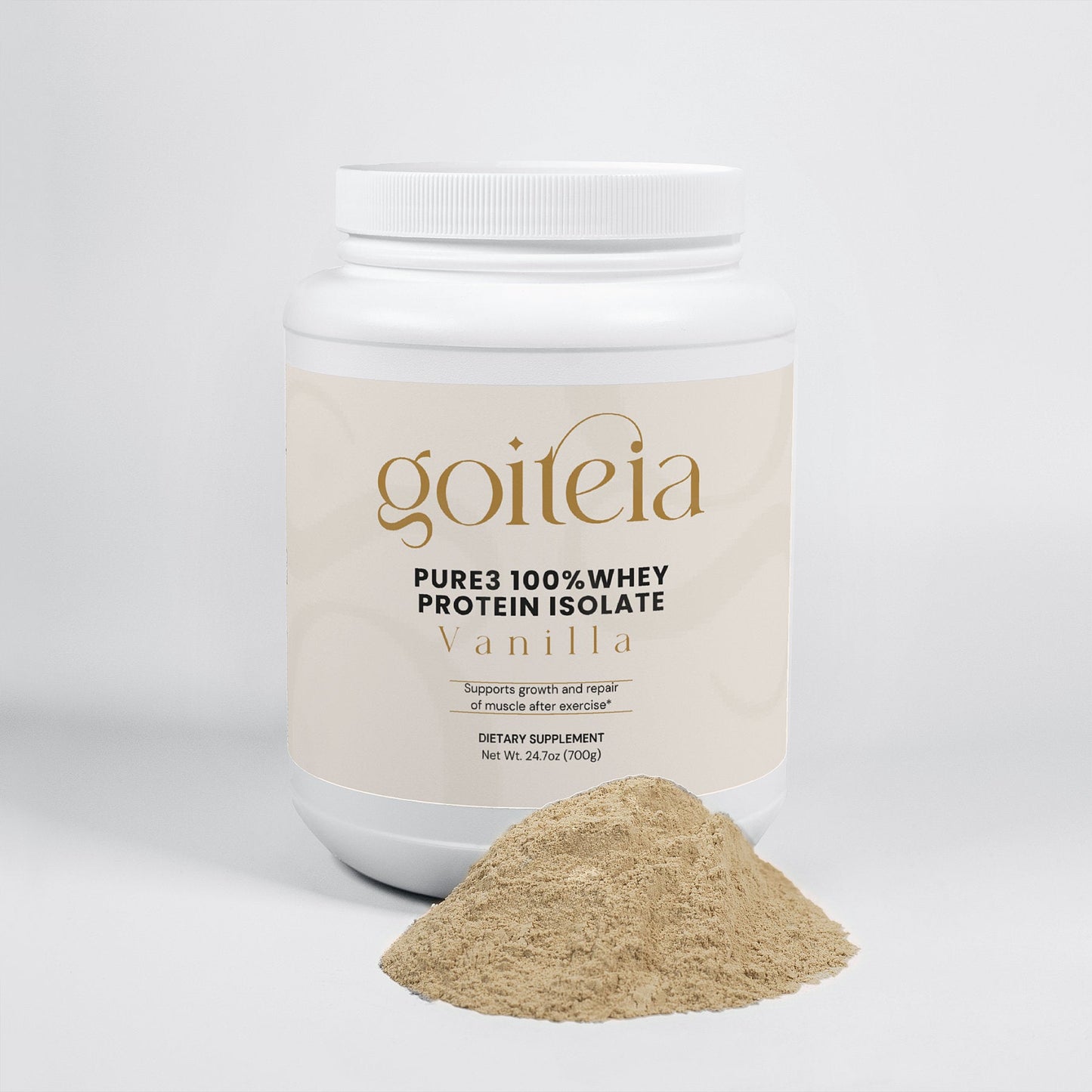 Goiteia Pure3 100% Whey Protein Isolate (Vanilla) 24.7oz (700g) - Osadia Concept Store