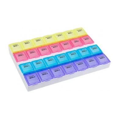 Ezy Dose Monthly Pill Planner (28-Day) Daily Compartments To Store Medication (Large)