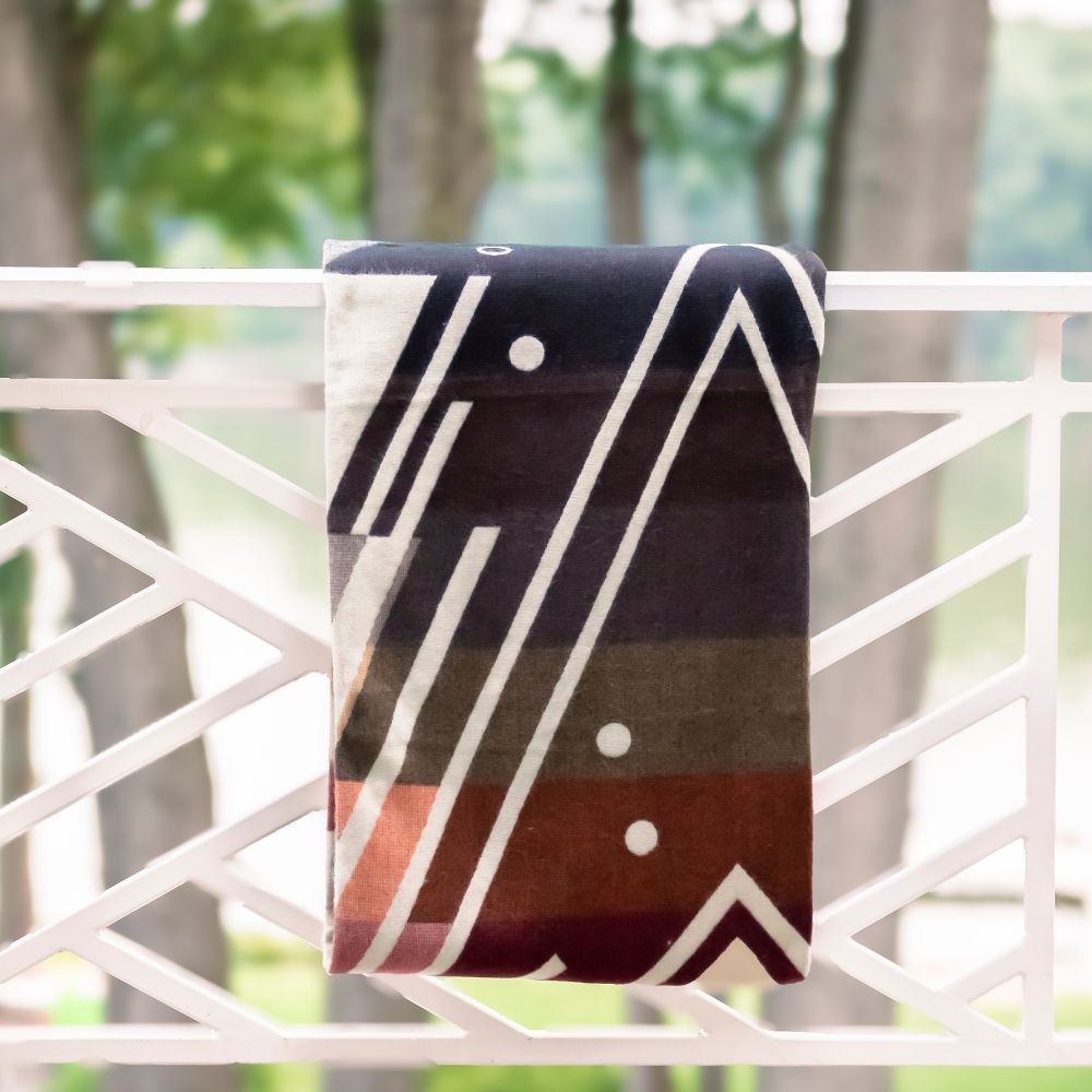 Yachana Collection - Chevron Peach Red Gray and Black