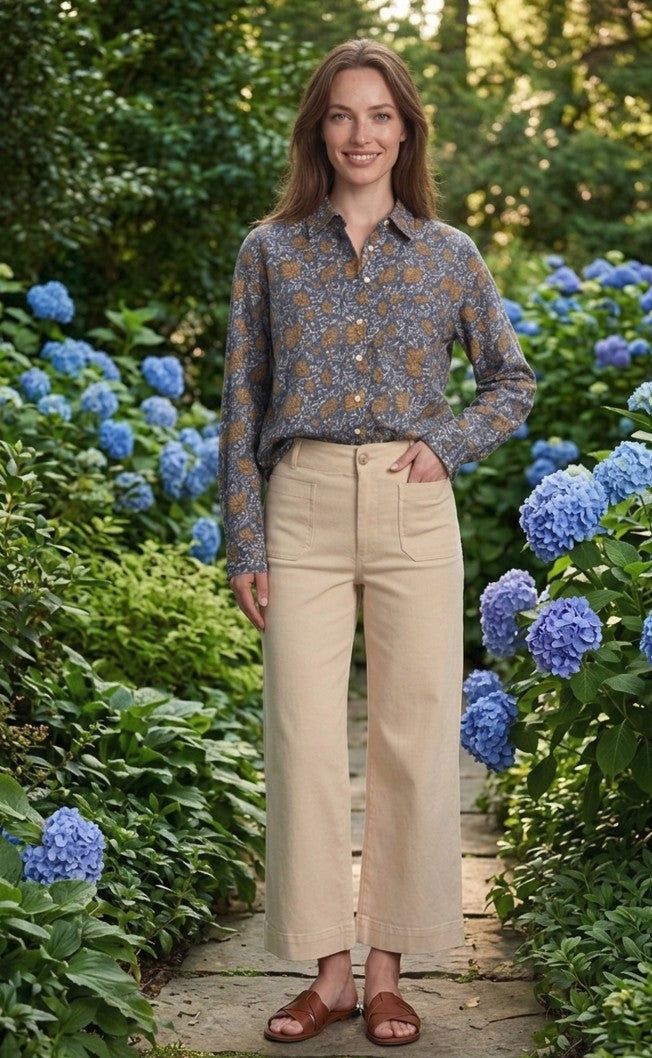 Good Boyfriend Shirt - Ojai Floral Coastal Blue Fawn