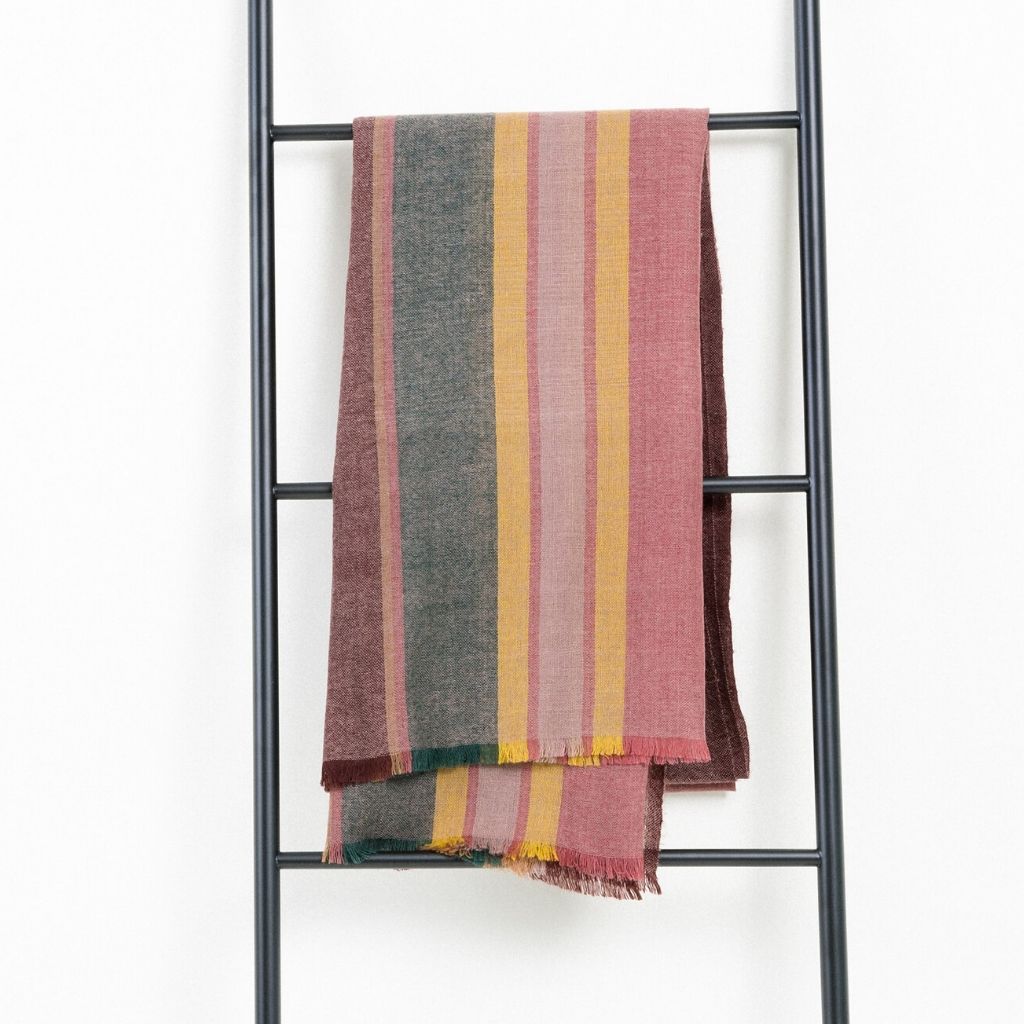 Barque Clay Modern Artisan Striped Soft Merino Handwoven Scarf
