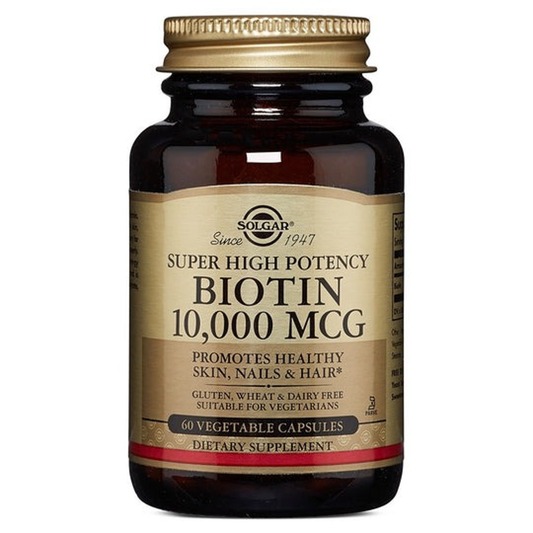 Solgar Super High Potency Biotin 10,000 Mcg 60 Vegetable Capsules