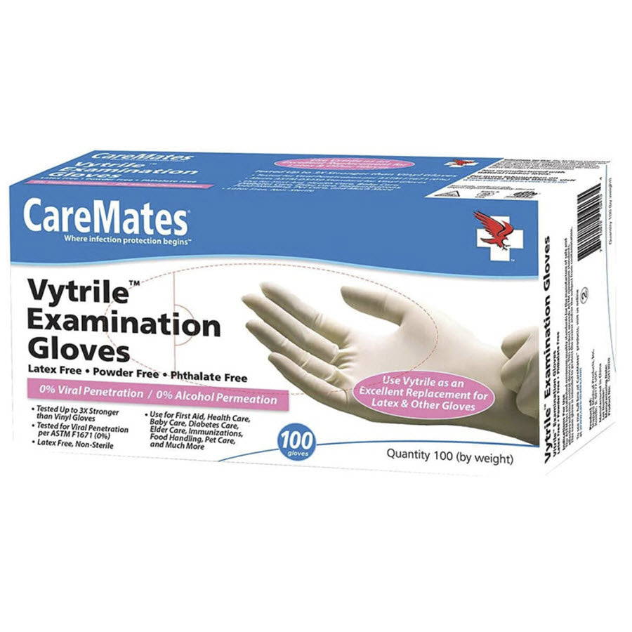 CareMates Vytrile Powder Free Examination Gloves Medium