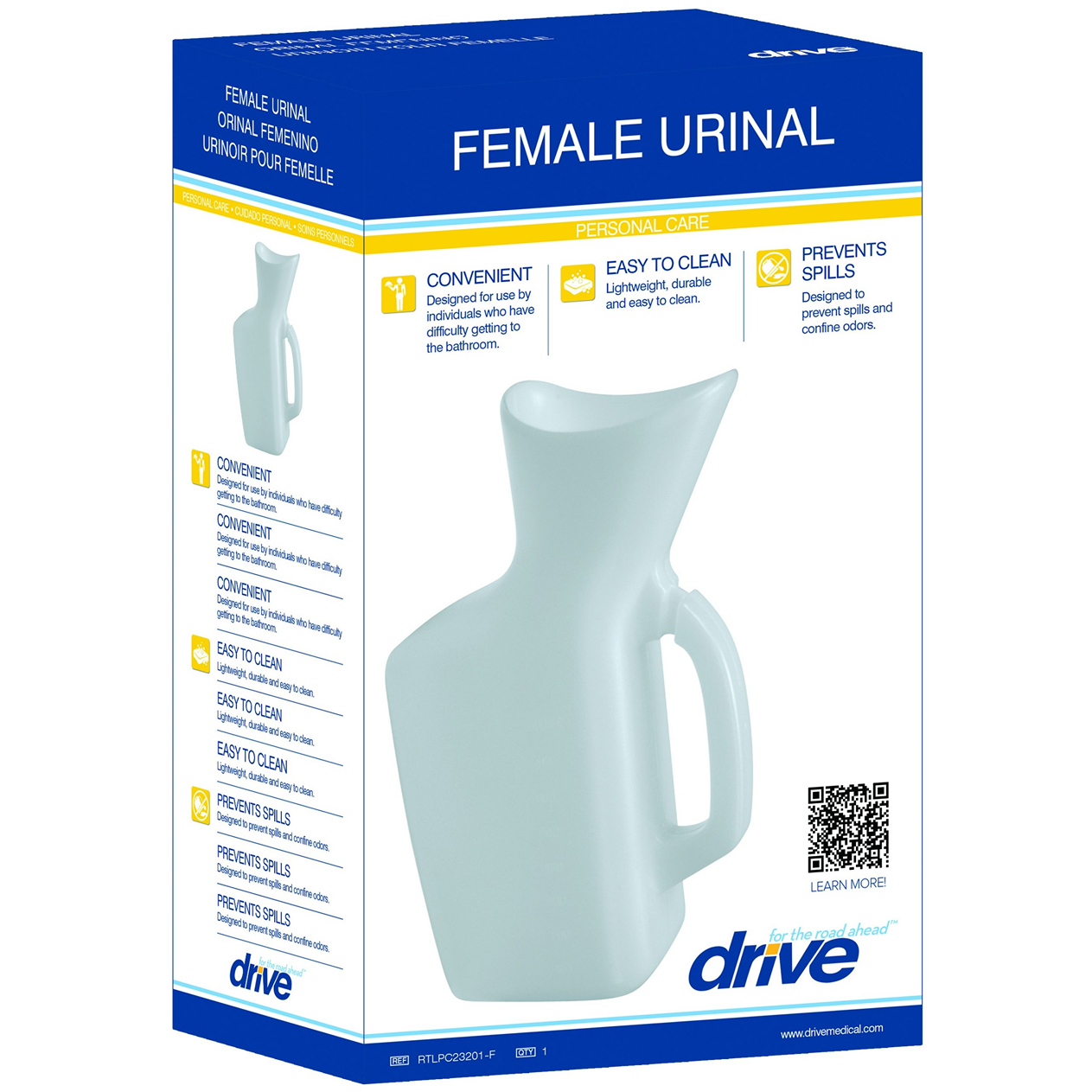 Drive Medical Lifestyle Incontinence Aid Female Urinal