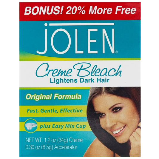 Jolen Creme Bleach Dark Hair Lightener Cream Original - 1.2 Oz Jar