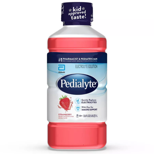 Pedialyte Electrolyte Solution, Strawberry, 33.8 Fl Oz Bottle