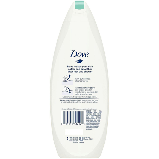 Dove Body Wash, Nourishing, Sensitive Skin, Unscented 12 Oz