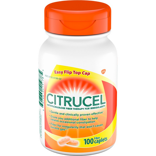 Citrucel Methylcellulose Fiber Therapy Powder For Regularity, Caplets