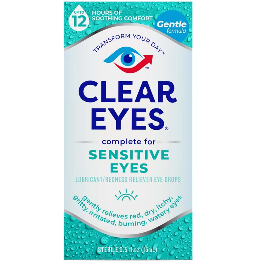 Clear Eyes Eye Drops, Lubricant/Redness Reliever, Sensitive