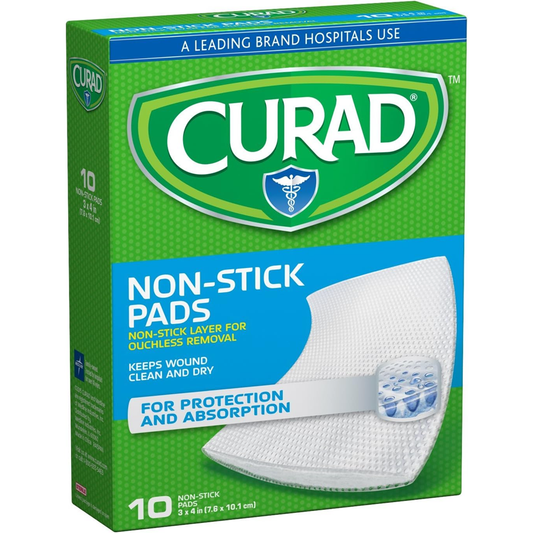 Curad Telfa 2" X 3 Inches Non-Stick Pads 10