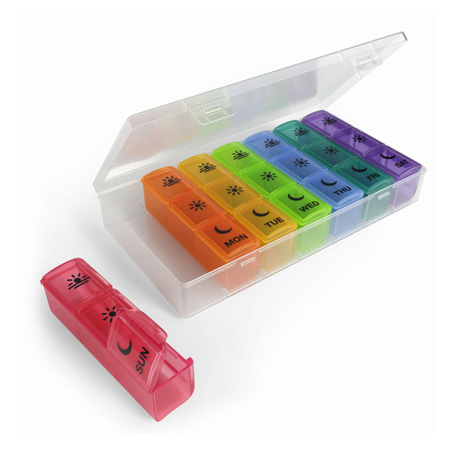 Ezy Dose Weekly 3x Day Pill Planner, Rainbow