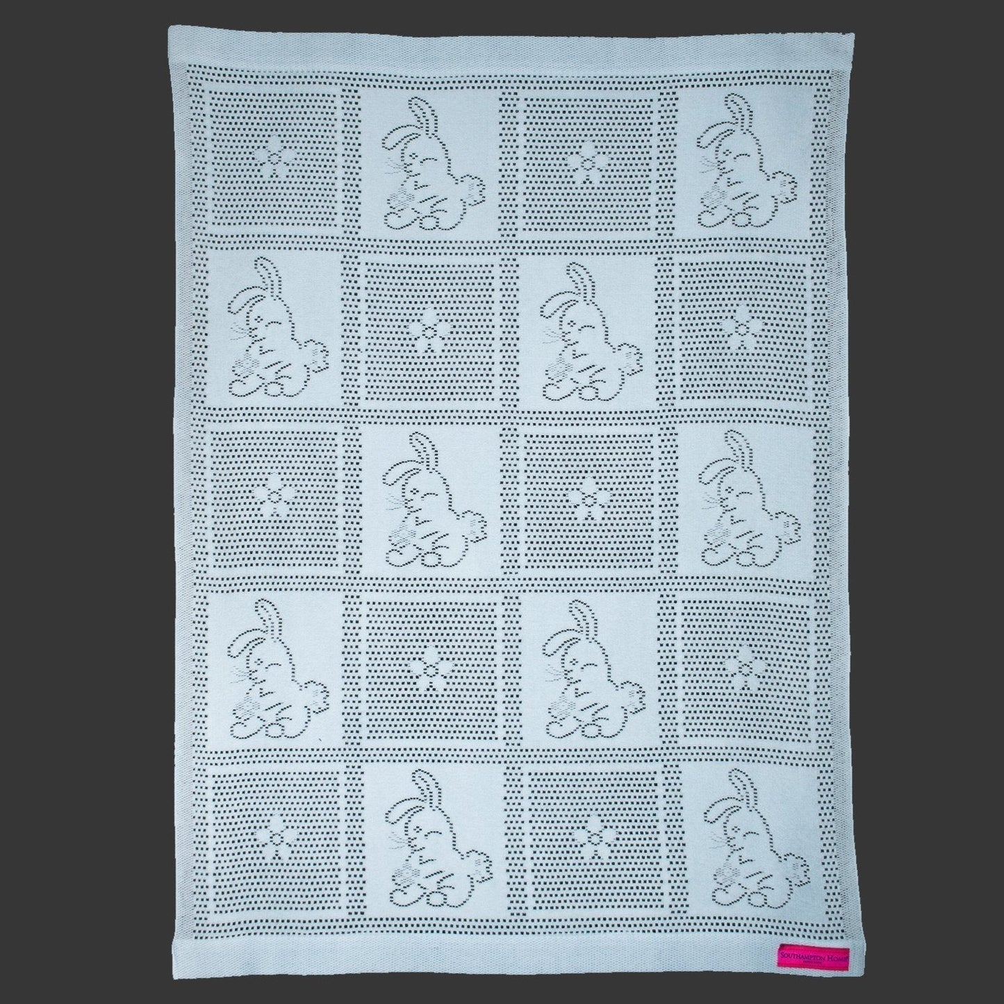 Southampton Home Lace Weave Bunny Baby Blanket ~ Blue ~