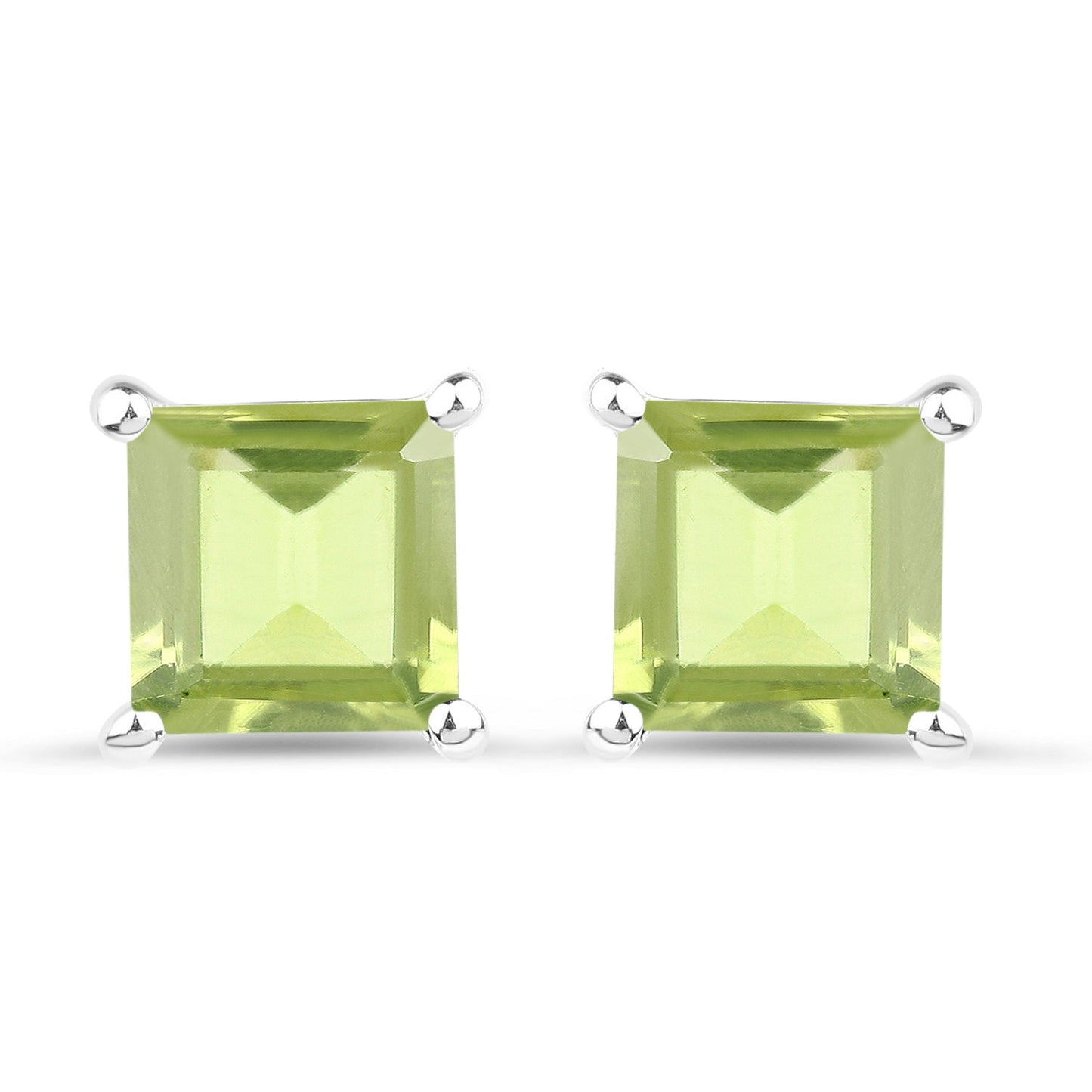 2.30 Carat Genuine Peridot .925 Sterling Silver Earrings
