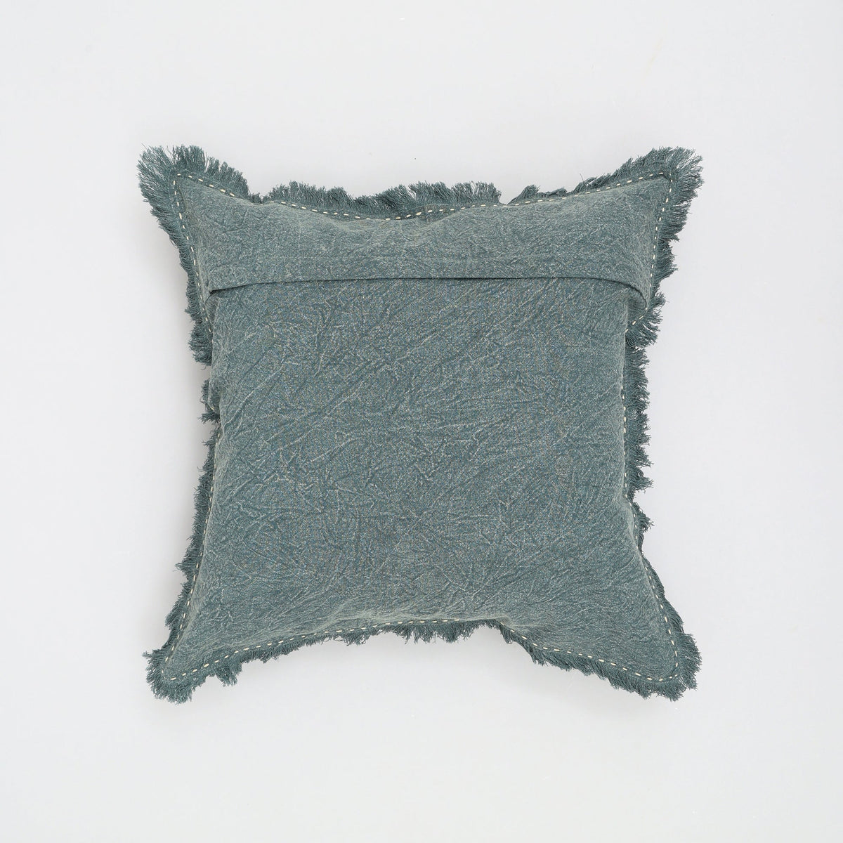 Stonewashed Linen Pillow with Hand Worked Edges