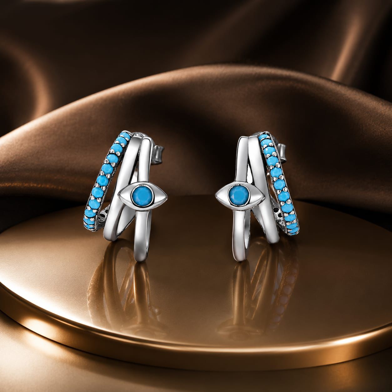 925 Sterling Silver High Quality Turquoise Earrings