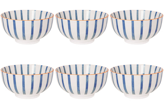Set of 6 Bowl Stamped Citrus Burst